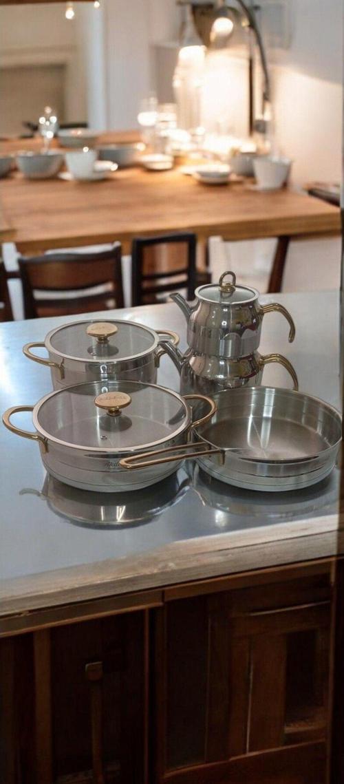 9 Parça Platinyum Çelik Tencere Seti