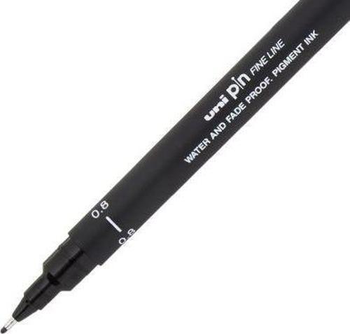 Pin08-200 Teknik Çizim Kalemi Akrilik Uçlu Fine Line Pin 0.8 Mm Siyah (12 Li Kutu)