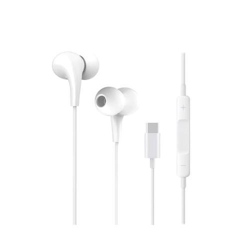 E35 Hifi Sound Bass Type-C Girişli Kablolu Kulak İçi Mikrofonlu Kulaklık Beyaz