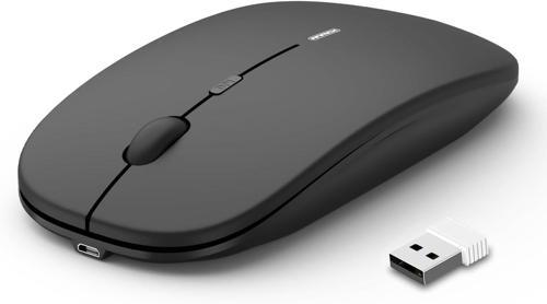 Kablosuz Şarj Edilebilir Sessiz Mini Mouse USB Optik Fare - Siyah
