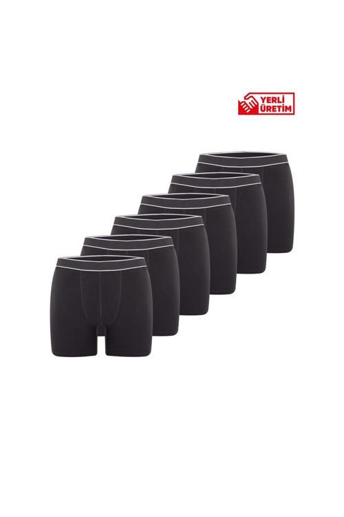 Erkek 6'Lı Bambu Boxer Short Yumuşak Ve Esnek Bel Bandı Nefes Alabilir Kumaş