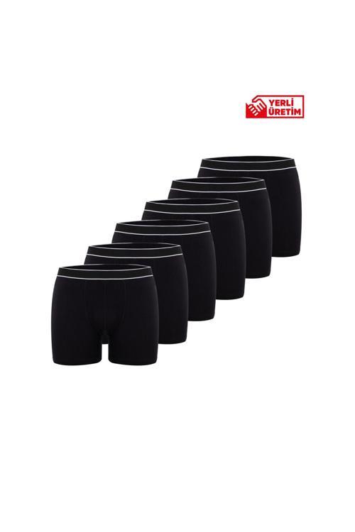 Erkek 6'Lı Bambu Boxer Short Yumuşak Ve Esnek Bel Bandı Nefes Alabilir Kumaş