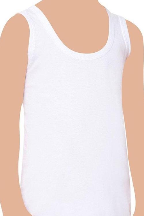 12'Li Paket Ribana Çocuk Atlet Beyaz 28202