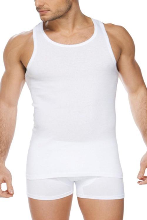 3'Lü Paket Penye Erkek Atlet Beyaz 24001