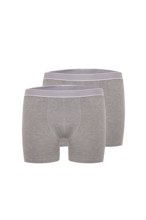 Erkek 2'Li Bambu Boxer Short Yumuşak Ve Esnek Bel Bandı Nefes Alabilir Kumaş