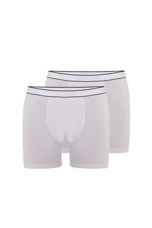 Erkek 2'Li Bambu Boxer Short Yumuşak Ve Esnek Bel Bandı Nefes Alabilir Kumaş