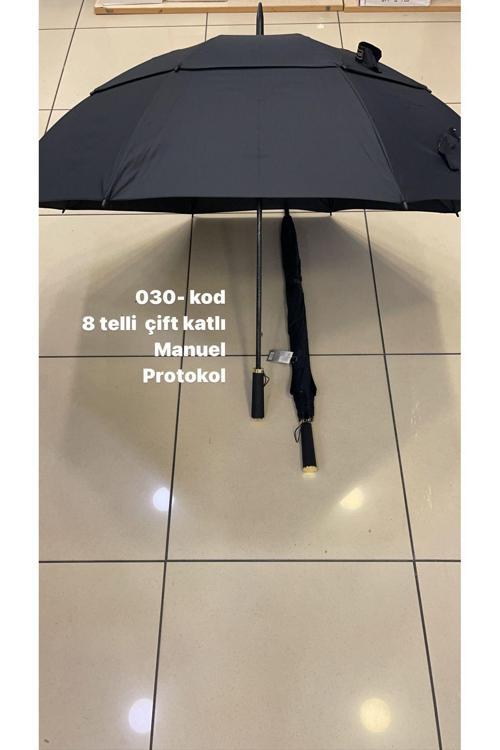 Protokol Şemsiyesi Çift Katlı Manuel ( 8 Telli )