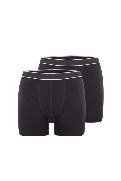 Erkek 2'Li Bambu Boxer Short Yumuşak Ve Esnek Bel Bandı Nefes Alabilir Kumaş