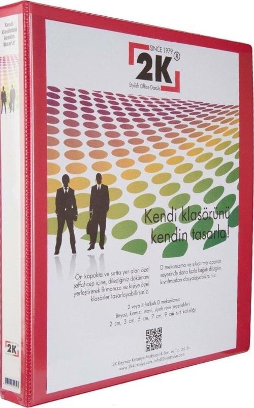 Sunum Klasörü A4 Cepli 4 Halkalı 70 Mm Kırmızı 07-4D-K
