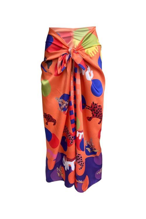 Elena Polka Dot Orange Pareo (İç Göstermez)
