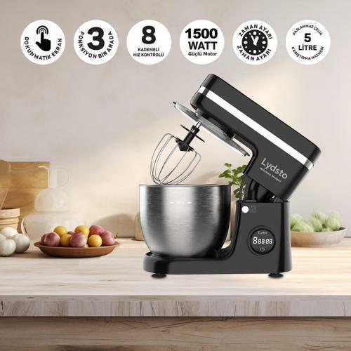 Kitchen Helper 1500W - 5 Lt - 8 Kademe Dokunmatik Dijital Ekran Stand Mikser Hamur Yoğurma Makinesi