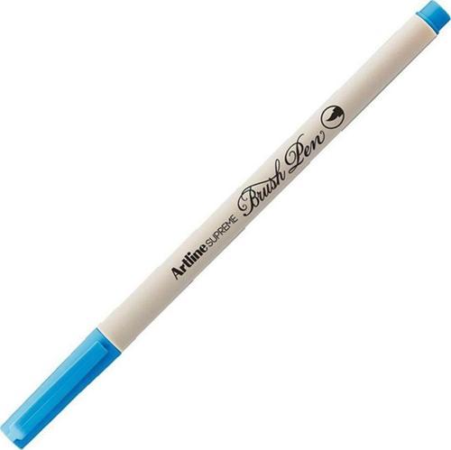 Supreme İnce Fırça Uçlu Markör Kalem Fosforlu Mavi Lv-A-Epfs-F Bri Blue LV-A-EPFS-F (12 Li Paket)