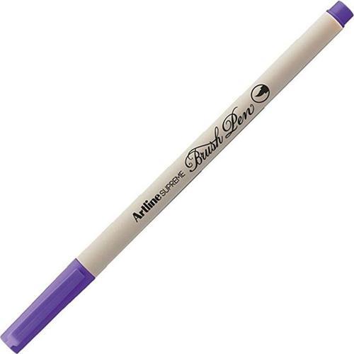 Supreme İnce Fırça Uçlu Markör Kalem Fosforlu Mor Lv-A-Epfs-F Bri Purple LV-A-EPFS-F (12 Li Paket)