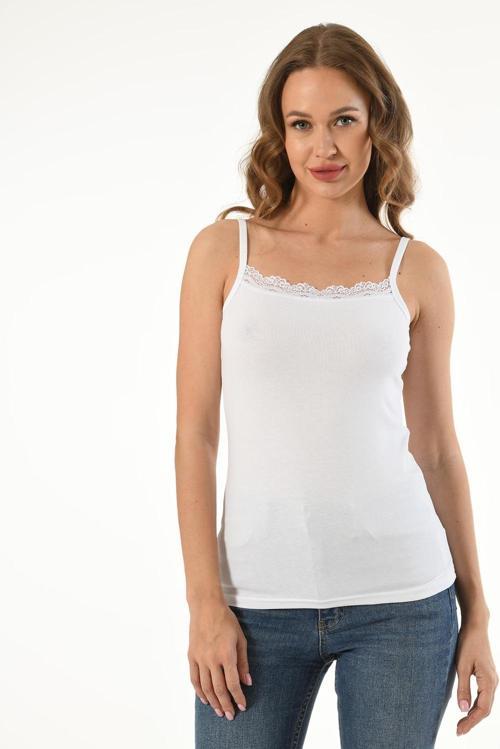 LİKRALI DANTELLİ BAYAN İP ASKILI ATLET