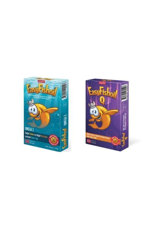 Easyfishoil Omega 3 Çiğnenebilir 30 Jel Tablet+Easyfishoil Q 30 Çiğneme Tableti