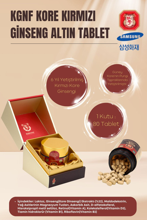 Kırmızı Ginseng Altın Tablet 80 Tablet