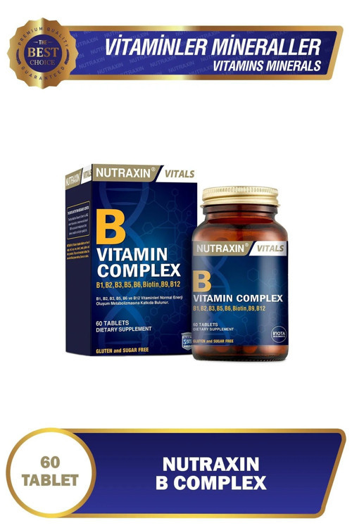 B Complex- (B1-B2-B3-B5-B6-B12) 60 Adet Vitamin Tablet