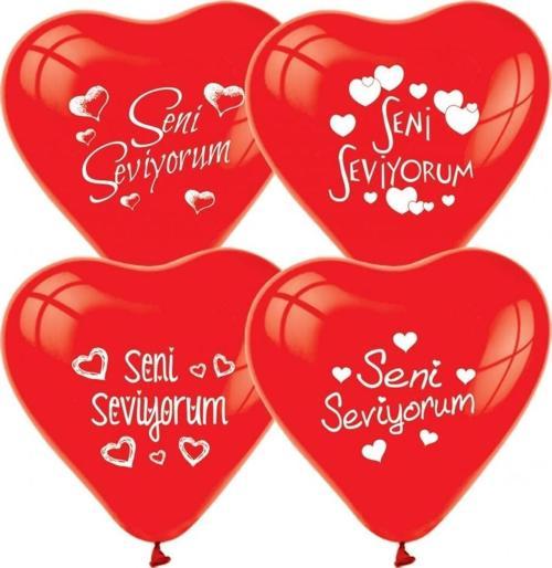 Balon Seni Seviyorum Baskılı Kalp (7 Li Paket) BMB1112TLV8174