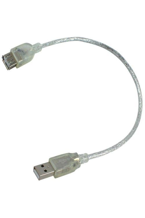 Usb Uzatma Kablosu 50 Cm Şeffaf Usb 2.0 Uzatma Kablo