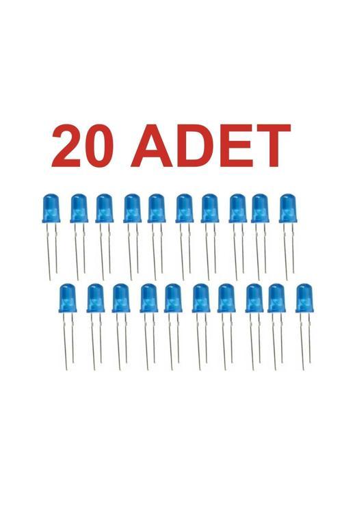 20 Adet 5Mm Mavi Led