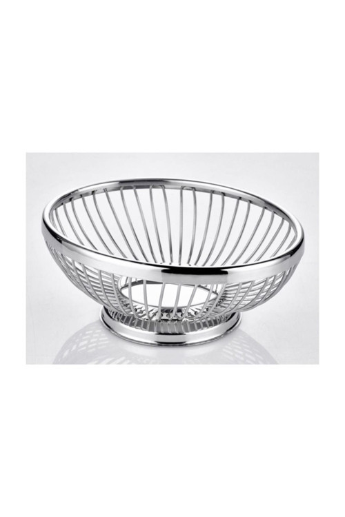 Paslanmaz Oval Ekmek Ve Meyve Sepeti 25*18Cm
