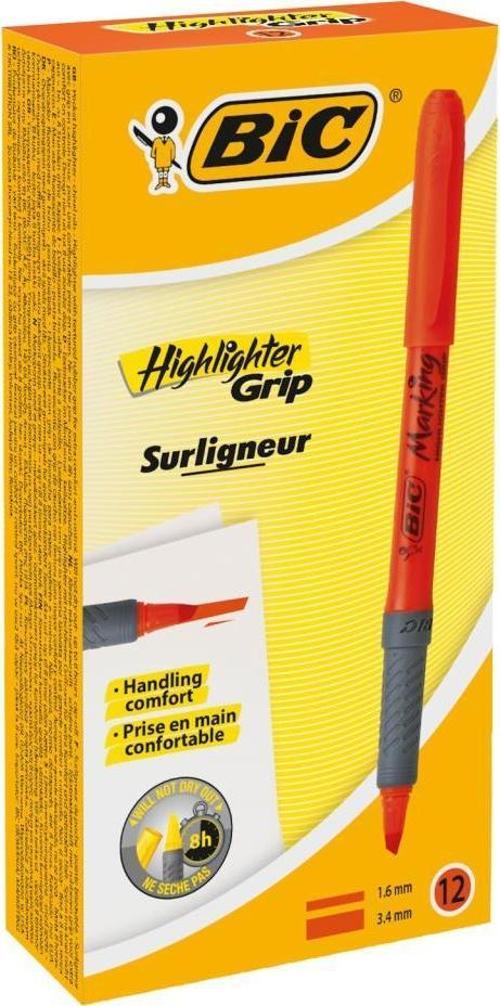 Marking Highlighter Grip Kalem Tipi Fosforlu İşaret Kalemi 1,6 - 3,4 Mm Turuncu (12 Li Kutu)