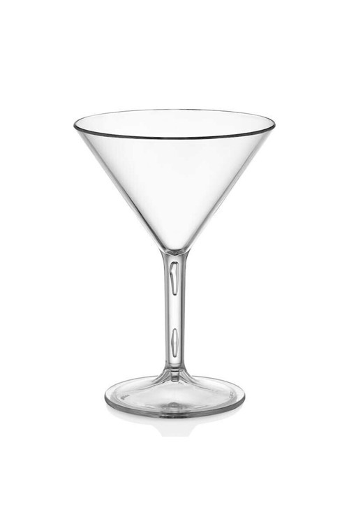 6 Adet Martini Bardağı, 280 Ml, Polikarbonat Plastik, Şeffaf