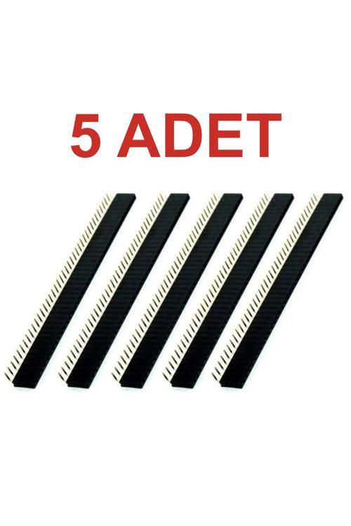 5 Adet 1X40 Dişi Header 90 Derece 2.54Mm Standart Boy 40 Pin