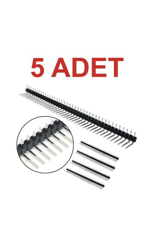 5 Adet 1X40 Erkek Header 90 Derece 40 Pin 2.54Mm Standart Boy