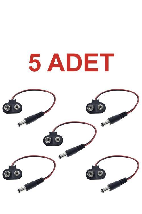 5 Adet Arduino Uyumlu Jaklı 9V Pil Yuvası / 9 Volt Pil Başlığı / Jack Battery Connector