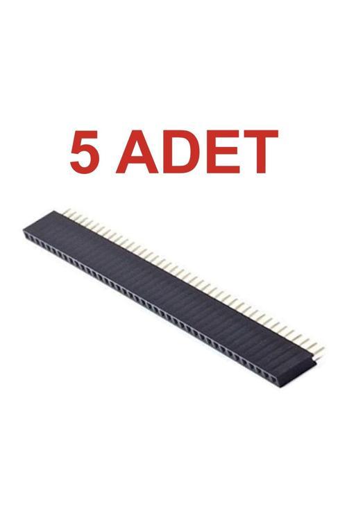 5 Adet Header Dişi 1X40 Tek Sıra 180 Derece 2.54Mm Standart Boy