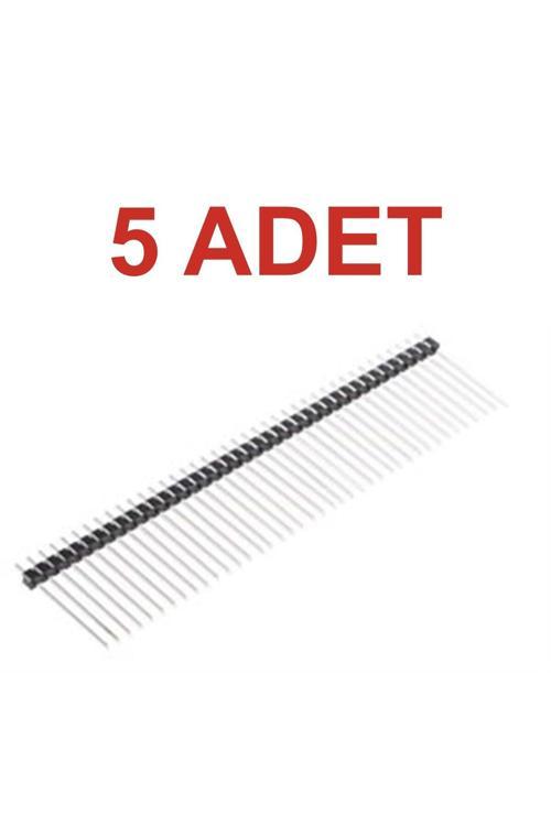 5 Adet Uzuun Erkek Header 1X40 23Mm 180° Derece 2.54Mm