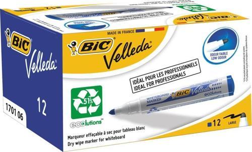 Velleda 1701 Eco Yuvarlak Uç Beyaz Tahta Kalemi Mavi (12 Li Kutu) 904938