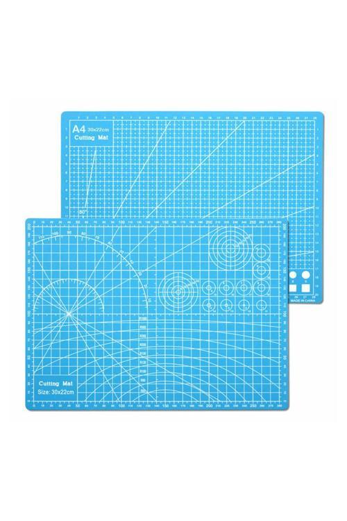 A4 Kesme Matı - Kesme Tablası - Kesim Altlığı - 21*30Cm - Mavi - Cutting Mat