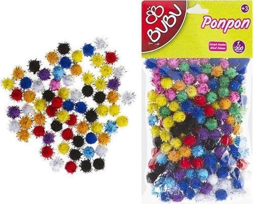 Ponpon Simli 1 Cm Karma 10X10 BUBU00111 (200 Lü Paket)