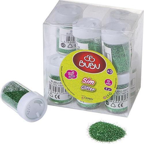 Sim Yeşil Renk 8 Gram Pvc Kutu (12 Tüp) Bubu-Sm0005
