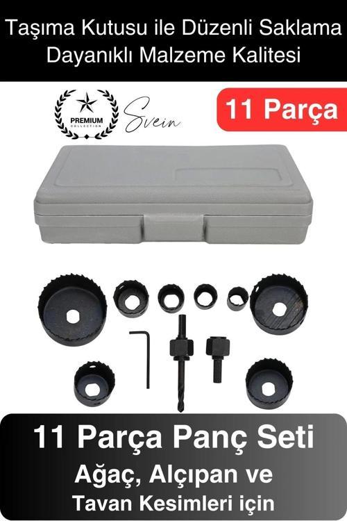11 Parça Panç Seti Ağaç Kesme Testere Matkap Ucu Takımı Alçıpan Tavan Kartonpiyer Alyan Anahtar