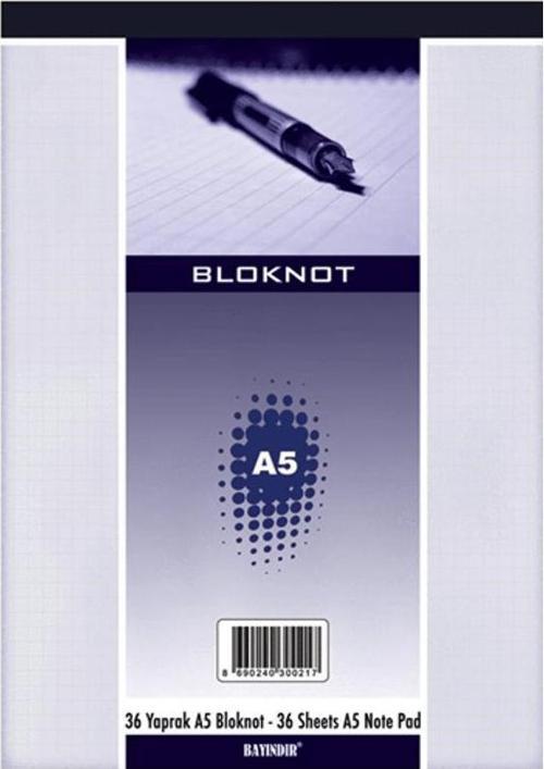 Bloknot Not Defteri Çizgisiz 36 Yaprak A5 70 Gram Bbn0112 (12 Li Paket)