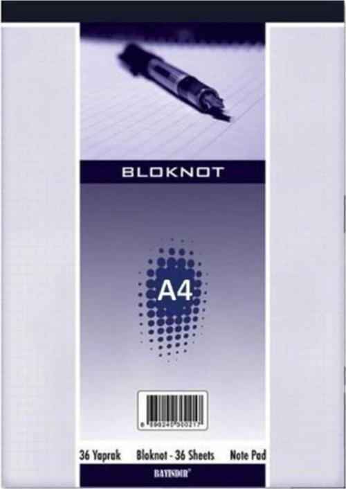 Bloknot Not Defteri Kareli 36 Yaprak A4 70 Gram Bbn0100 (12 Li Paket)