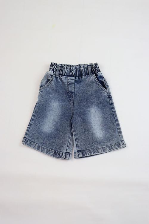 Çocuk Kot Şort - Lastikli Bel, Rahat Kalıp, Cepli, Günlük Yazlık Denim Şort
