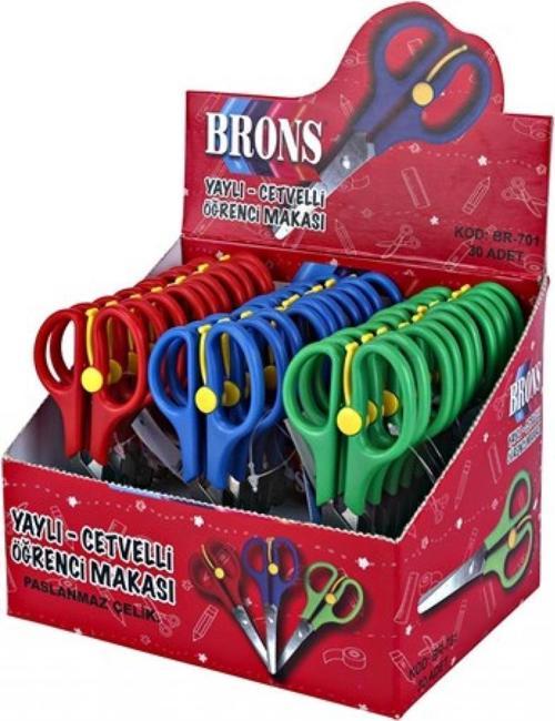 Br-701 Öğrenci Makası Yaylı Cetvelli (30 Lu Kutu)