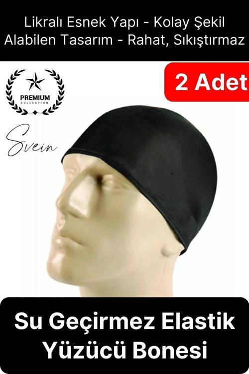 2'li Her Saça Uygun Su Geçirmez Bez Bone Likralı Yüzücü Deniz Havuz Elastik Unisex Kulak Korumalı