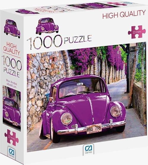 1000 Parça Puzzle Mor Araba 7028