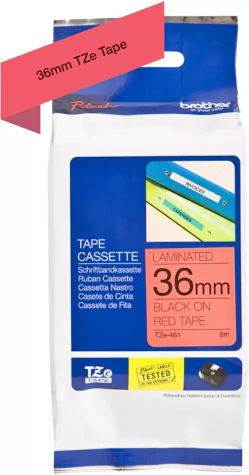36 Mm Kırmızı Üzeri Siyah Laminasyonlu Etiket Tze-461