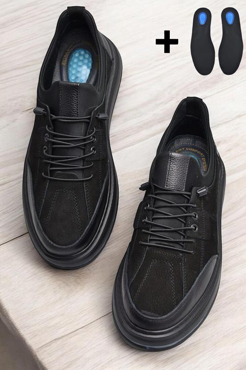 TAB550 Topuk Jelli Ortopedik Taban Hakiki Deri Erkek Ayakkabı Casual Günlük Erkek Ayakkabı POLİ Hafif Taban