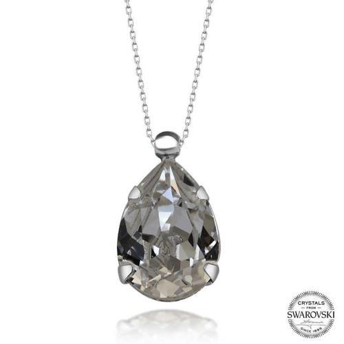 Swarovski Crystal Taşlı Damla Gümüş Kadın Kolye  SL5510