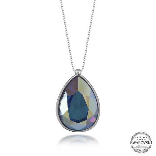 Swarovski Crystal Taşlı Damla Gümüş Kadın Kolye  SL5511