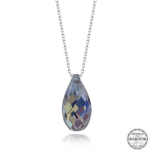 Swarovski Crystal Taşlı Drop Kesim Gümüş Kadın Kolye  SL5610