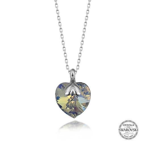 Swarovski Crystal Taşlı Kalp Gümüş Kadın Kolye  SL5507