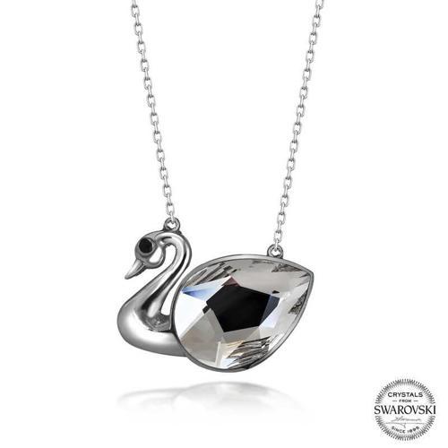 Swarovski Crystal Taşlı Kuğu Gümüş Kadın Kolye SL5613
